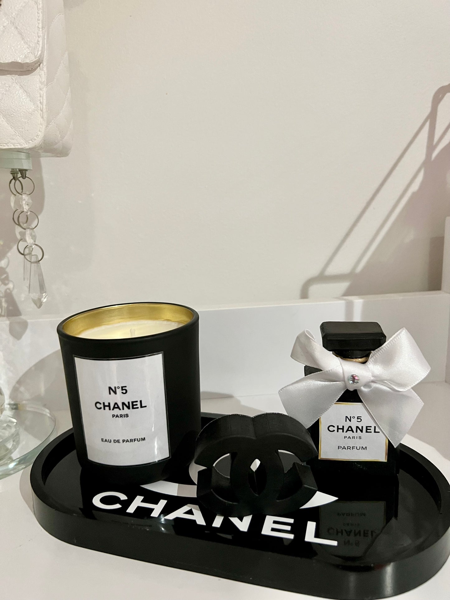 Candle & dish tray set