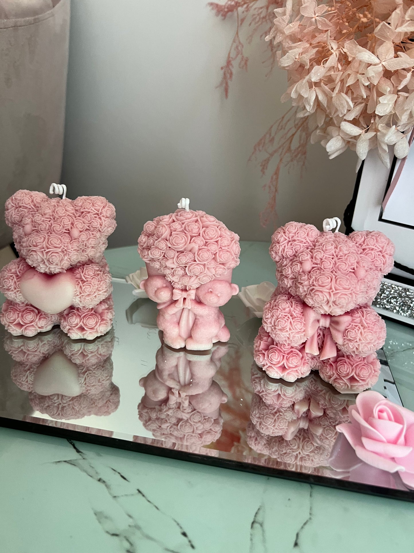Adorable Rose Bear Scented Candle, candles