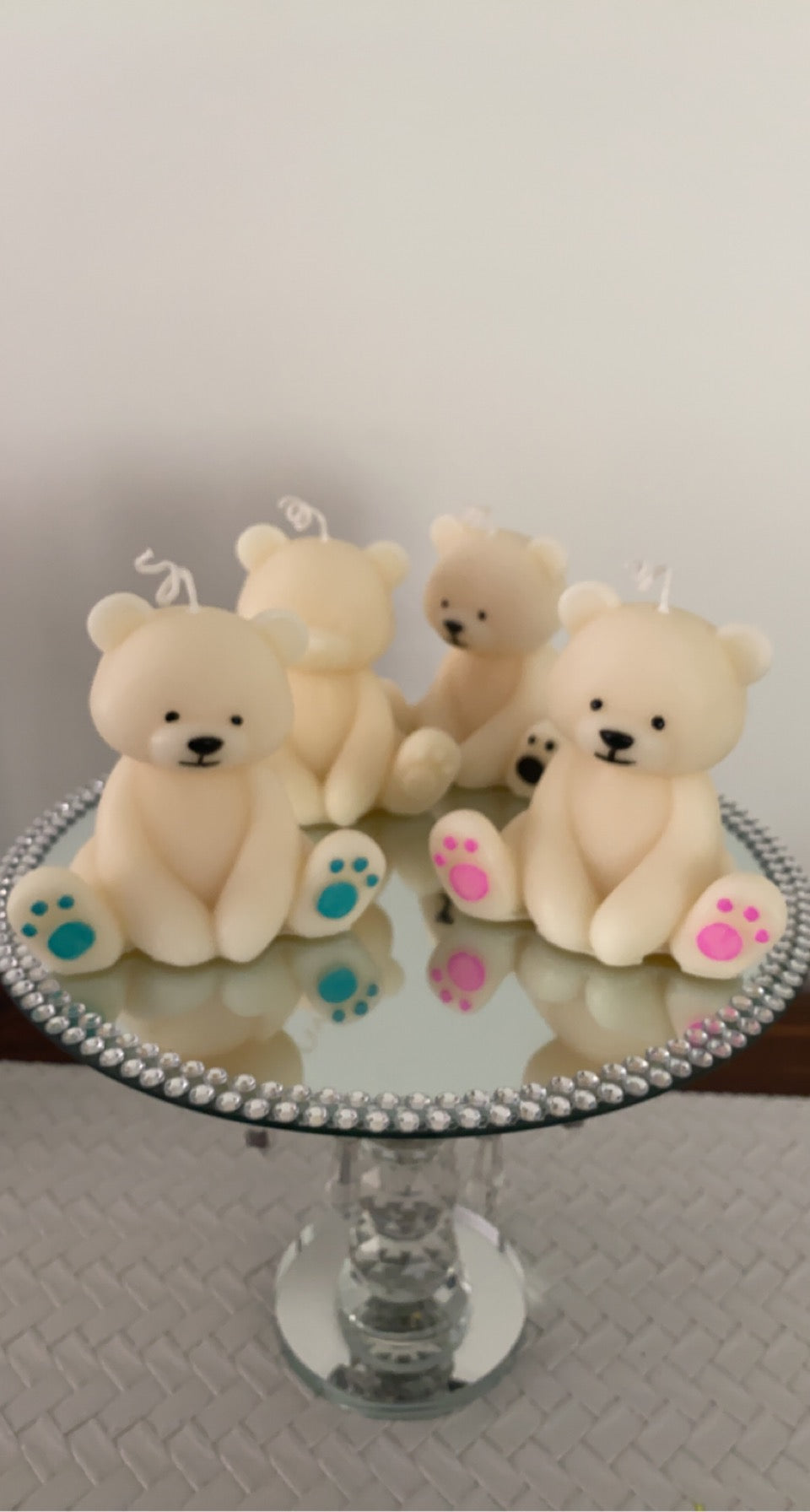 Teddy Bear candle perfect as bomboniere gifts for christening, meet the baby etc.....