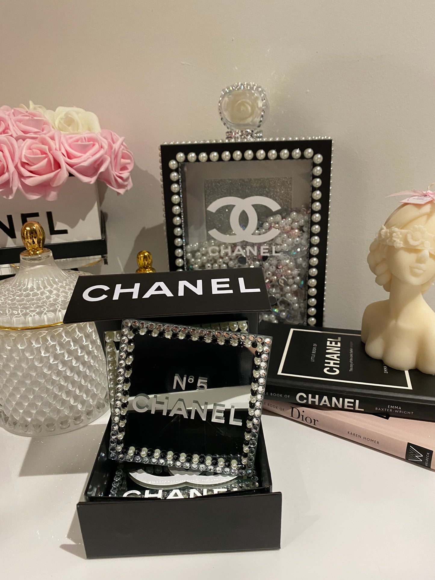 Pretty Powerful - Chanel mirrored coasters 🌟 Set of 2 for