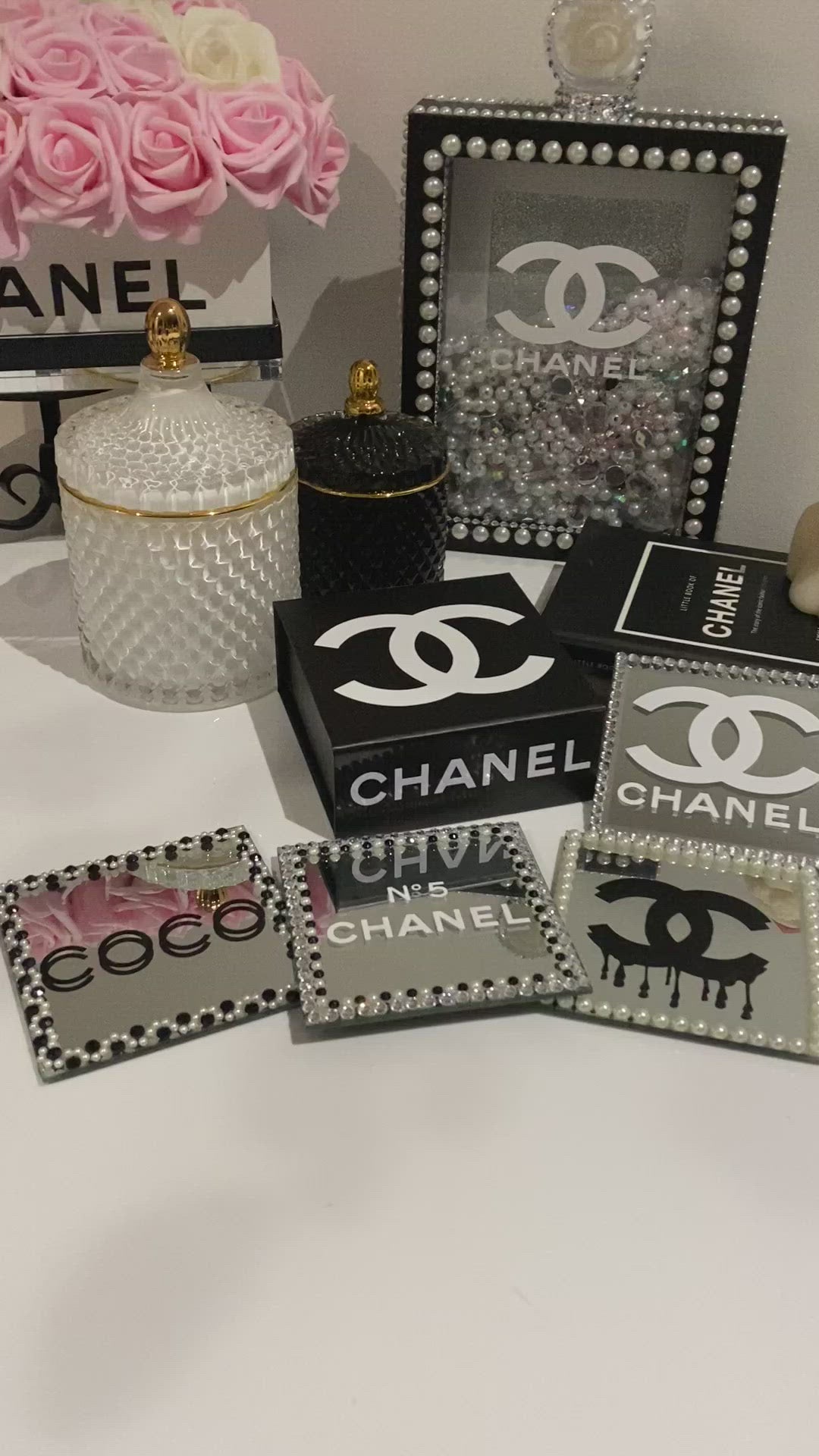 Pretty Powerful - Chanel mirrored coasters 🌟 Set of 2 for