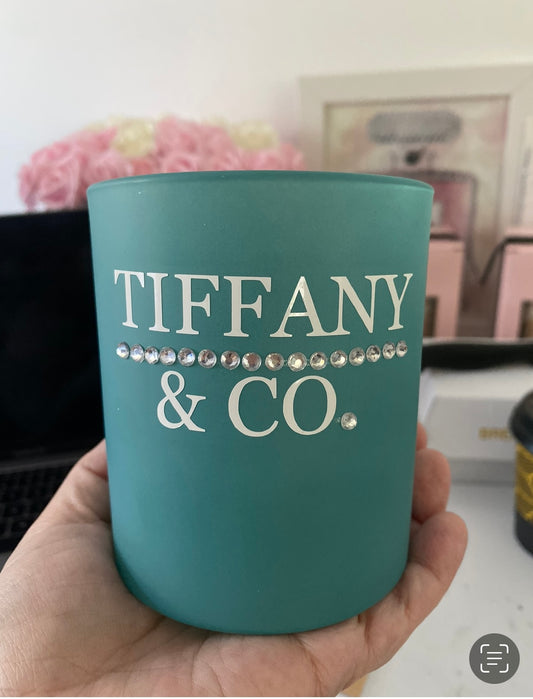 Tiffany inspired candle with rhinestones choose scent