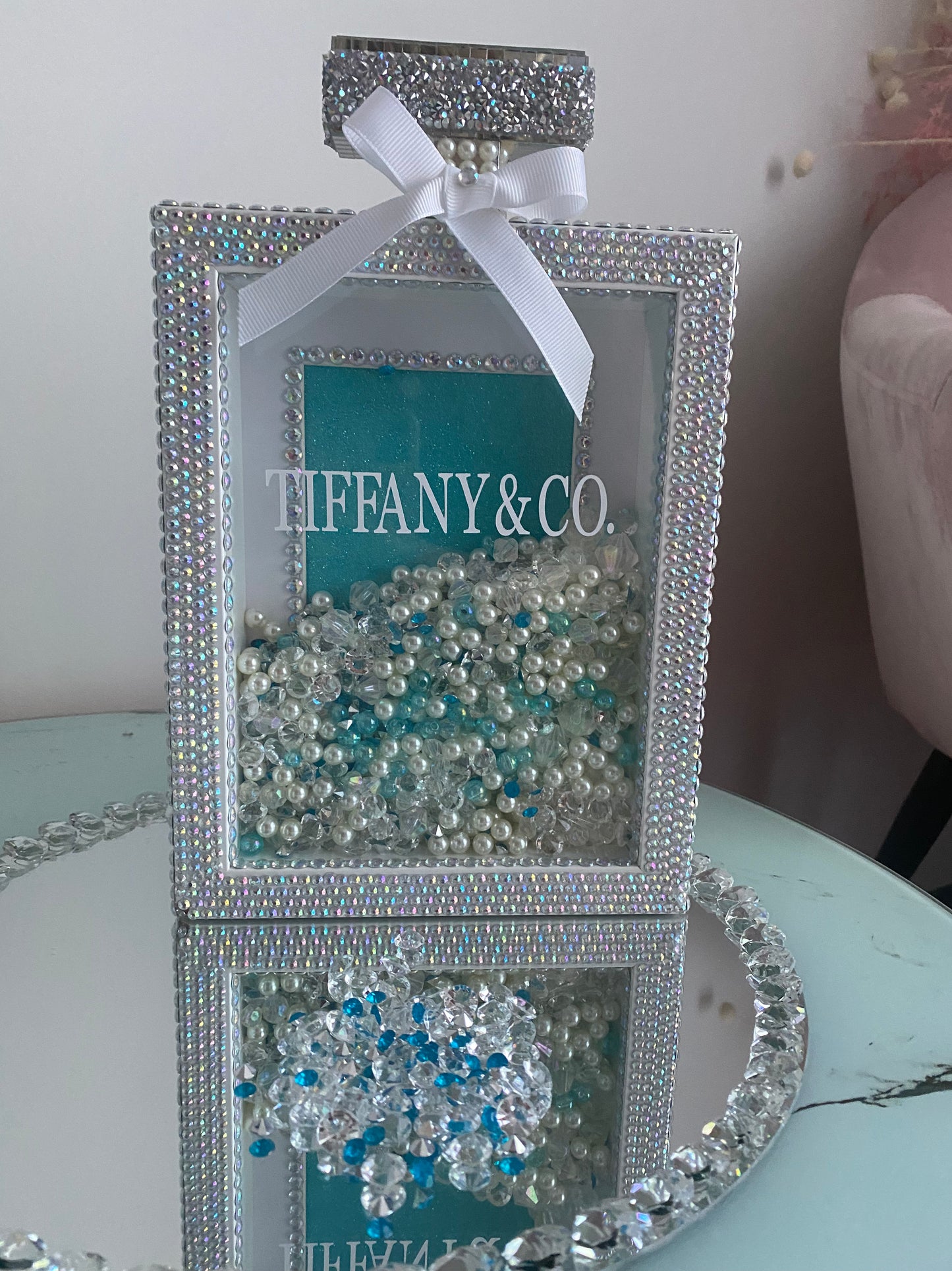 Tiffany inspired diamonds & pearls frame