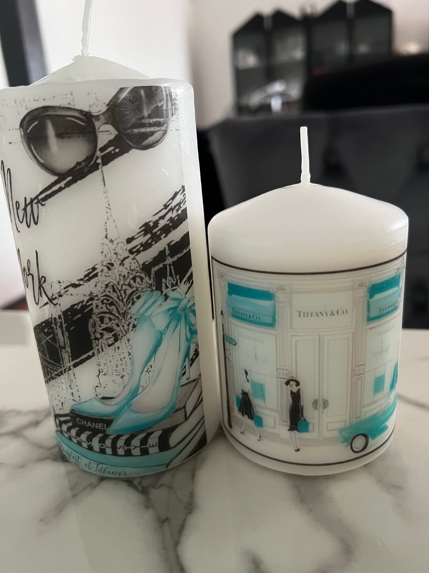 Designer inspired duo T & Co candle set