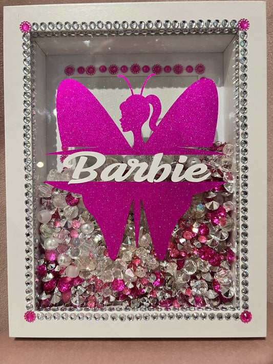 Barbie themed personalised frame & candle