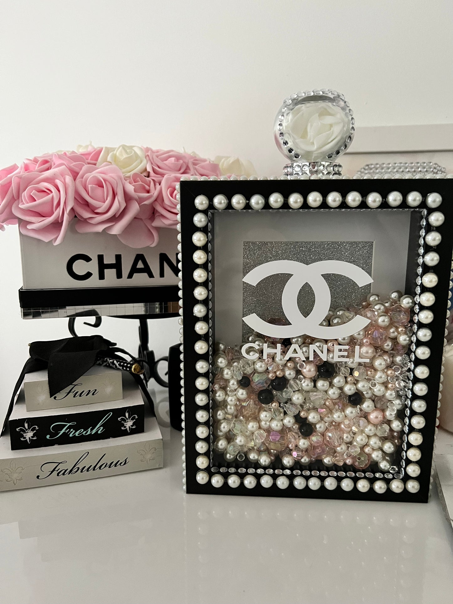 Designer inspired frames with crystals beads & pearls CC, L, GG, YSL, CD