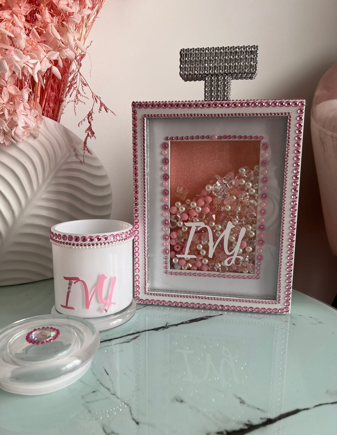 Personalised frame & candle set gift box available