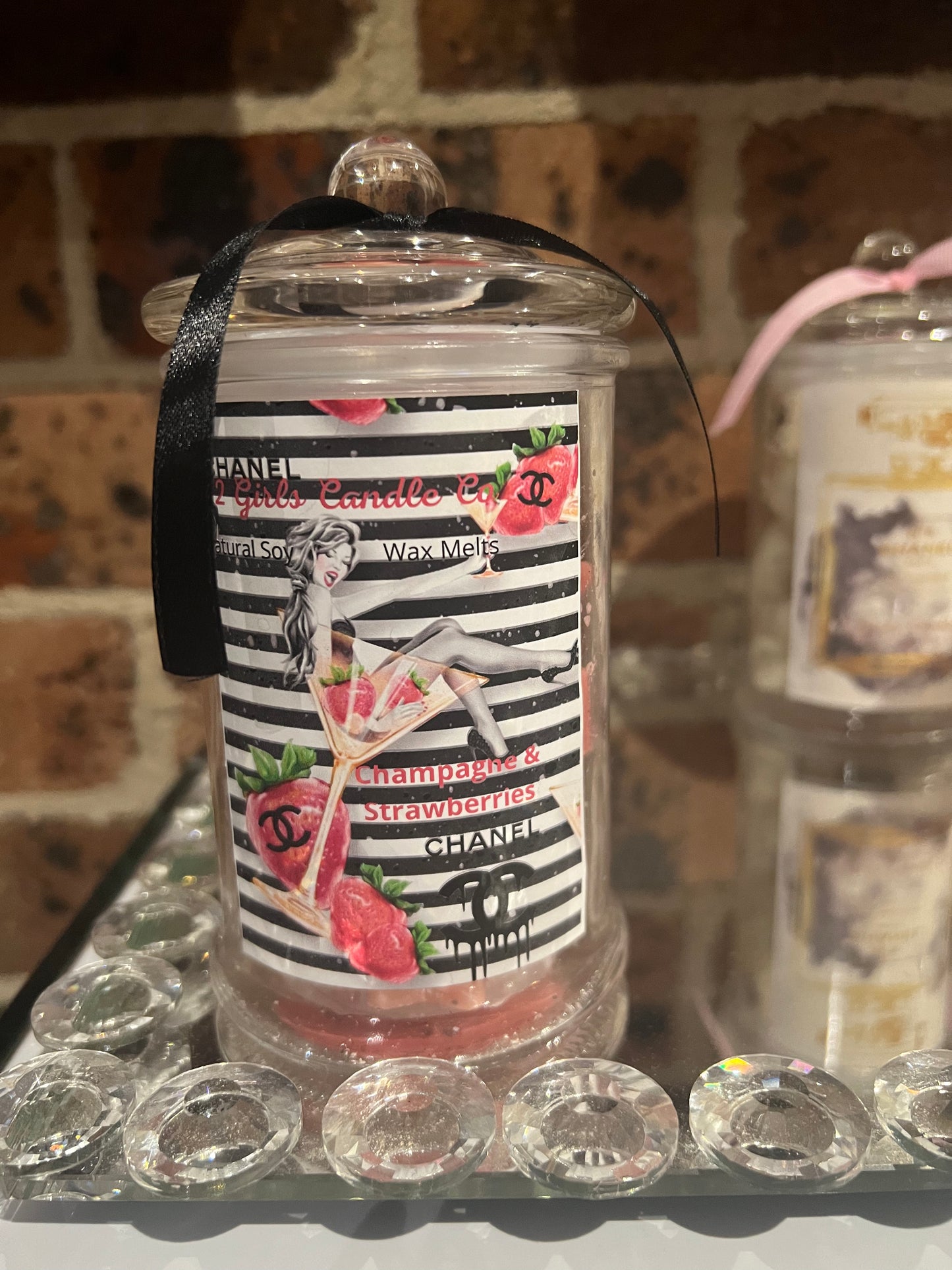 Designer inspired soy wax melts in a bottle